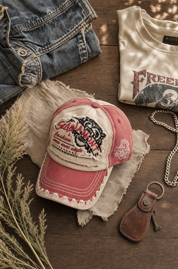 Tiger Head Embroidered Cap — lifestyle