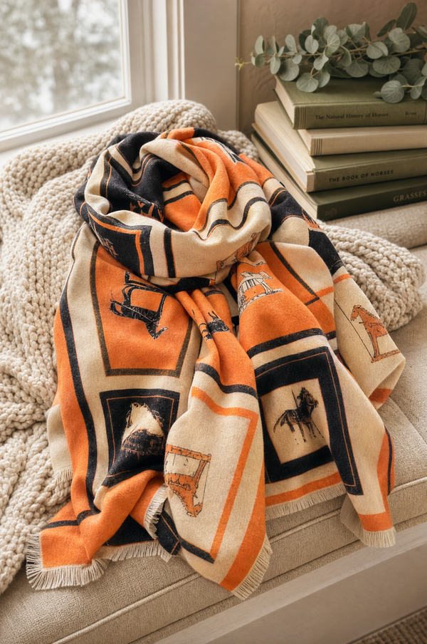 Brushed Cashmere-Feel Scarf — styled
