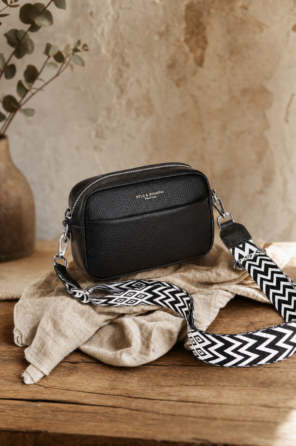 Cowhide Small Square Shoulder Bag — lifestyle