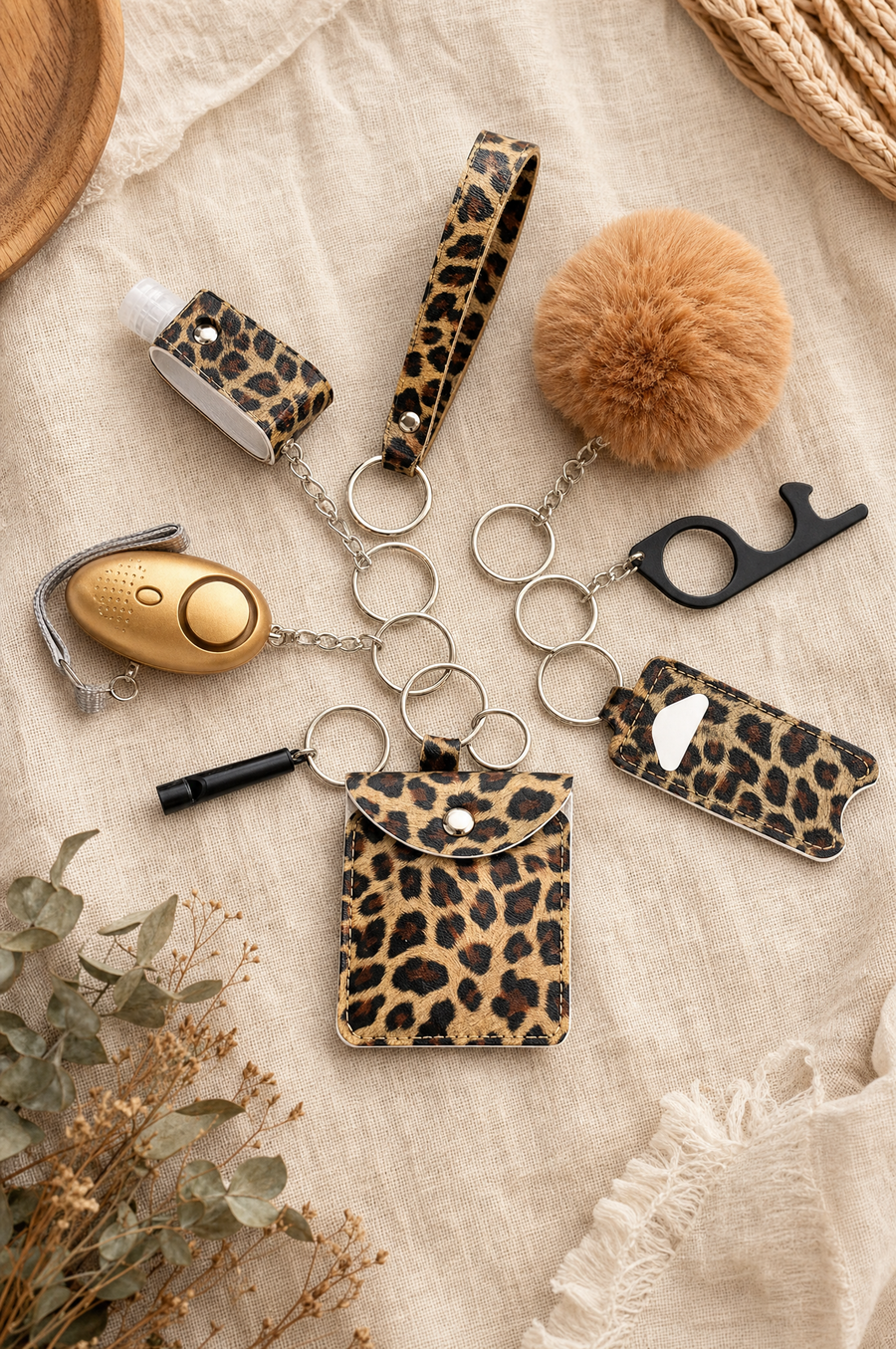Nine-Piece Leather Keychain Set — lifestyle
