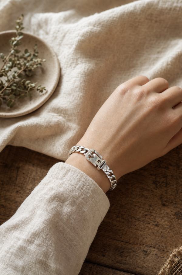 Sterling Silver Chain Belt Bracelet — lifestyle