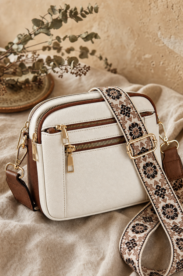Floral Strap Colorblock Crossbody Bag — lifestyle