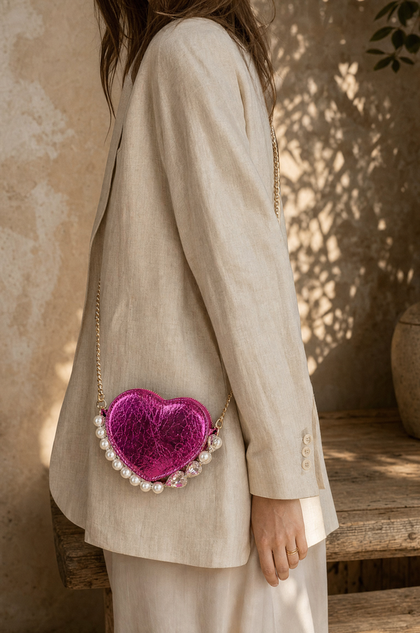Pearl Heart Mini Shoulder Bag — lifestyle