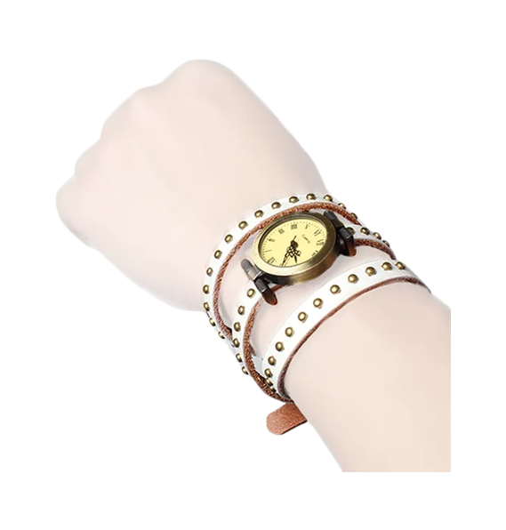 Aged Leather Look with Rivet Detail