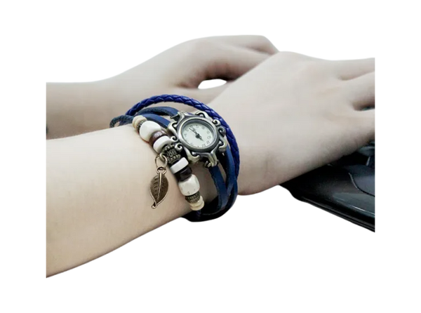 Bohemian Leaf Wrap Bracelet Watch — image 1