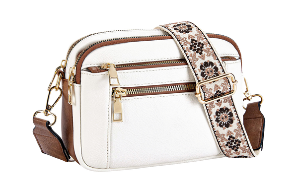 Floral Strap Colorblock Crossbody Bag — image 1