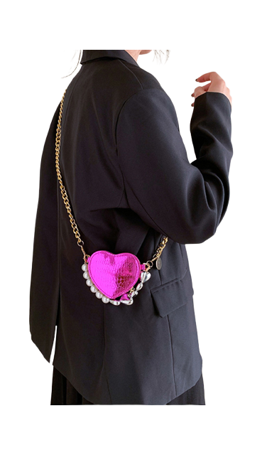 Pearl Heart Mini Shoulder Bag — image 1