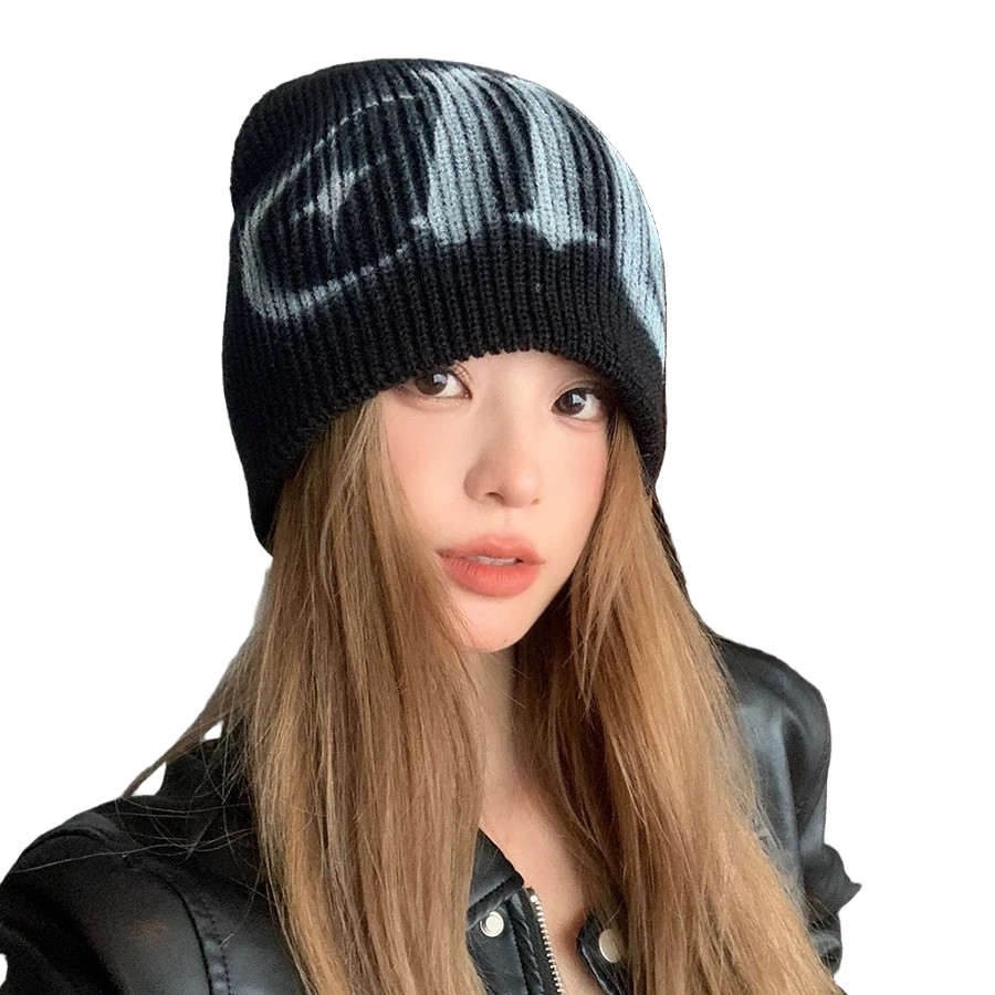 Stacked Knit Letter Beanie — image 1
